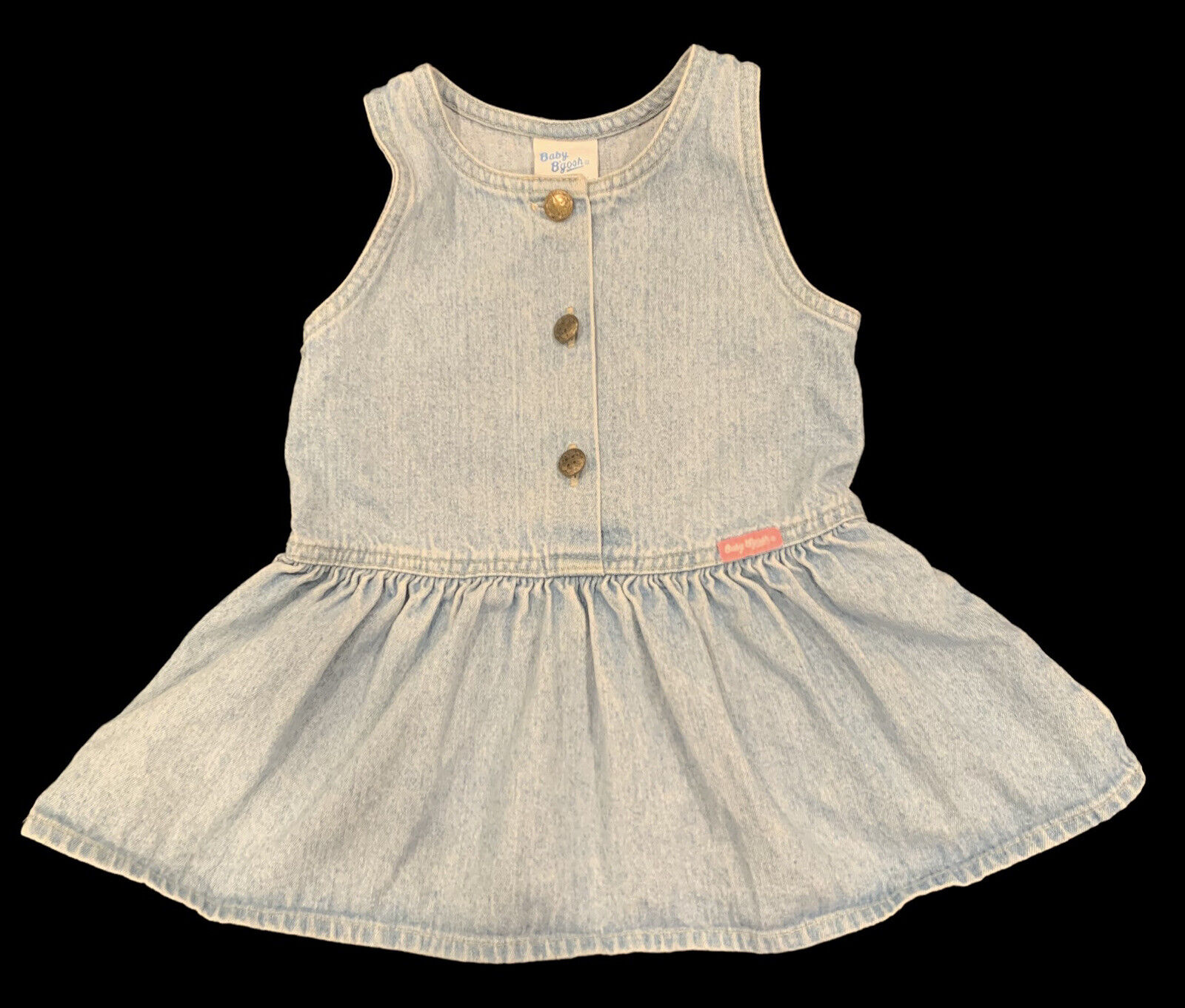 Oshkosh 24 months Denim Dress Vintage Light Wash USA Baby B’gosh
