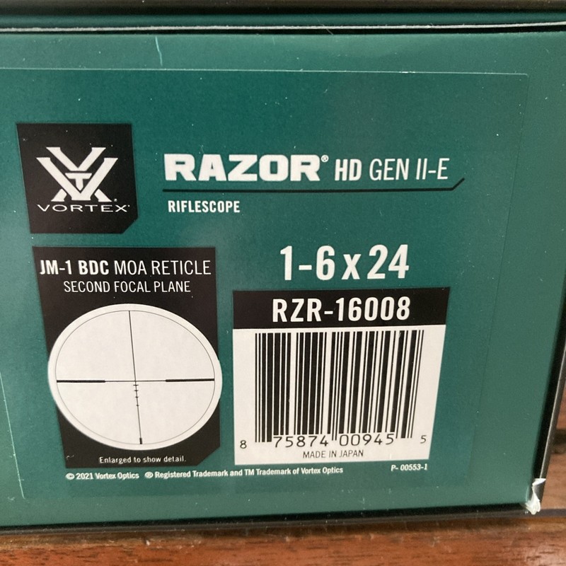 ortex RZR-16008 Razor HD GEN II-E 1-6X24 Riflescope