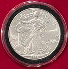 1998 AMERICAN EAGLE ONE OUNCE SILVER DOLLAR WITH COIN HOLDER