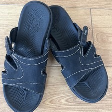 Kuailu Flip Flops Black Sandals Sliders Summer Beach Shoes Flats Size 40 Uk 6 7