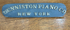 Denniston Piano. Co., New York Cast Iron Building Sign Plaque 11-1/2" x 2-3/4"