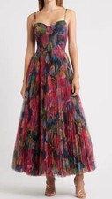 Hutch Elastic Bodice Tulle Gown, Sz S,New, Purple/pink/blue/green,pullon
