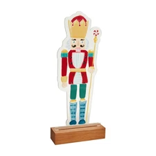 Mud Pie Lg Acrylic Light Up Nutcracker Table SITTERS, Medium Red