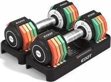 Adjustable Dumbbells Set/Single, 12.5LB/22.5LB/55LB 5 in 1 Free Adjustable Dumbb