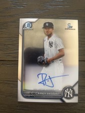 Randy Vasquez 2022 Bowman  Chrome 1st Auto #CPA-RV Yankees RC Autographs Rookie