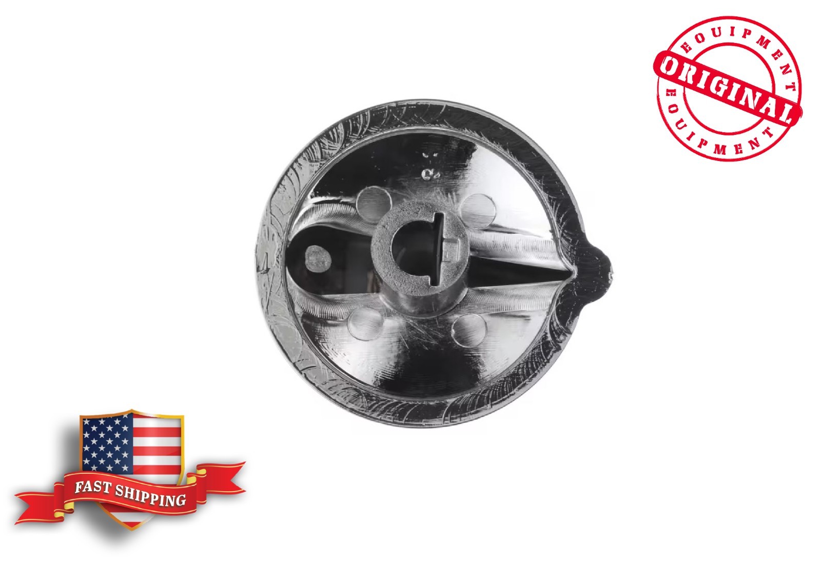 OEM WB03X10316 Surface Burner Tri-Chrome Control Knob Genuine New