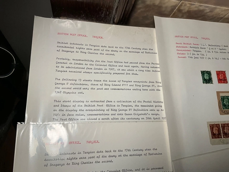 Colección de portadas de oficina de correos británica Tánger usada localmente 20 hojas lote 1 anuncio54 Foto 2 de 4