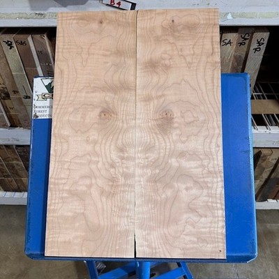 Quilted Maple 1/2'' Quilt DENSE Bookmatch KD Big Leaf 22''x15''x.5'' Fig Carve Top