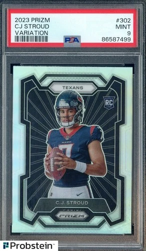2023 Panini Silver Prizm Variation #302 CJ Stroud Houston Texans RC Rookie PSA 9