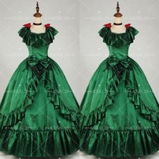 Vintage Green Satin Wedding Dresses 80s With Bow Square Neck Ruffly Bridal Gowns