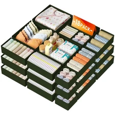 Drawer Organizer Clothes Storage - 18 Pack Baby Dresser for Nursery Foldable
