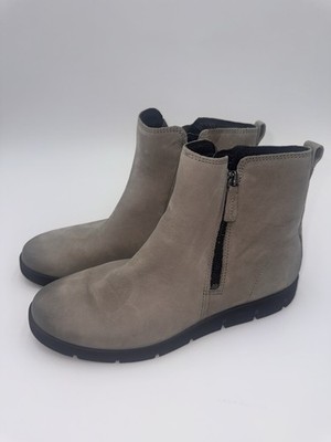 Ecco Skyler Women's Warm Gray Leather Wedge Ankle Booties US Size 39