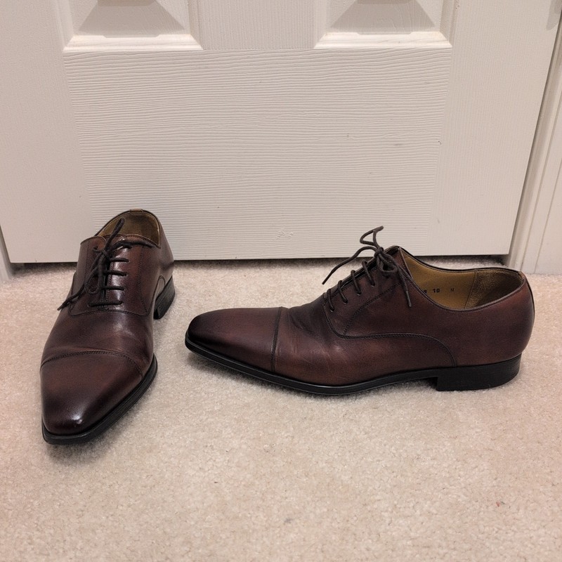 Magnanni Men's Tabaco Leather Cap Toe Oxfords Dress Shoes Size 10 M