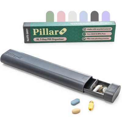Pillar Plus - Aesthetic 7 XL Day Pill Organizer | BPA-Free Wheat Straw Medici...