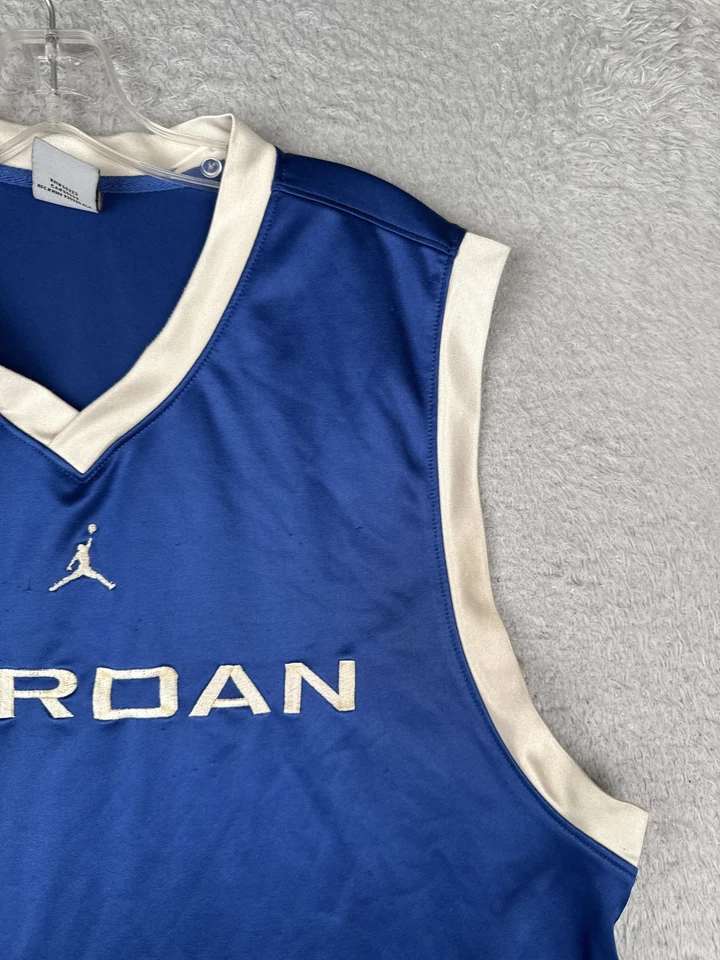 ВИНТАЖНЫЙ Jordan баскетбол рубашка мужская большой синий белый без рукавов Джерси Jumpman - Изображение 2 из 4