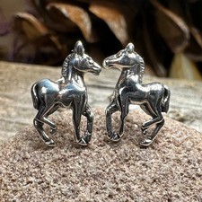 Horse Post Earrings Animal Girls Ladies Stud Earrings 925