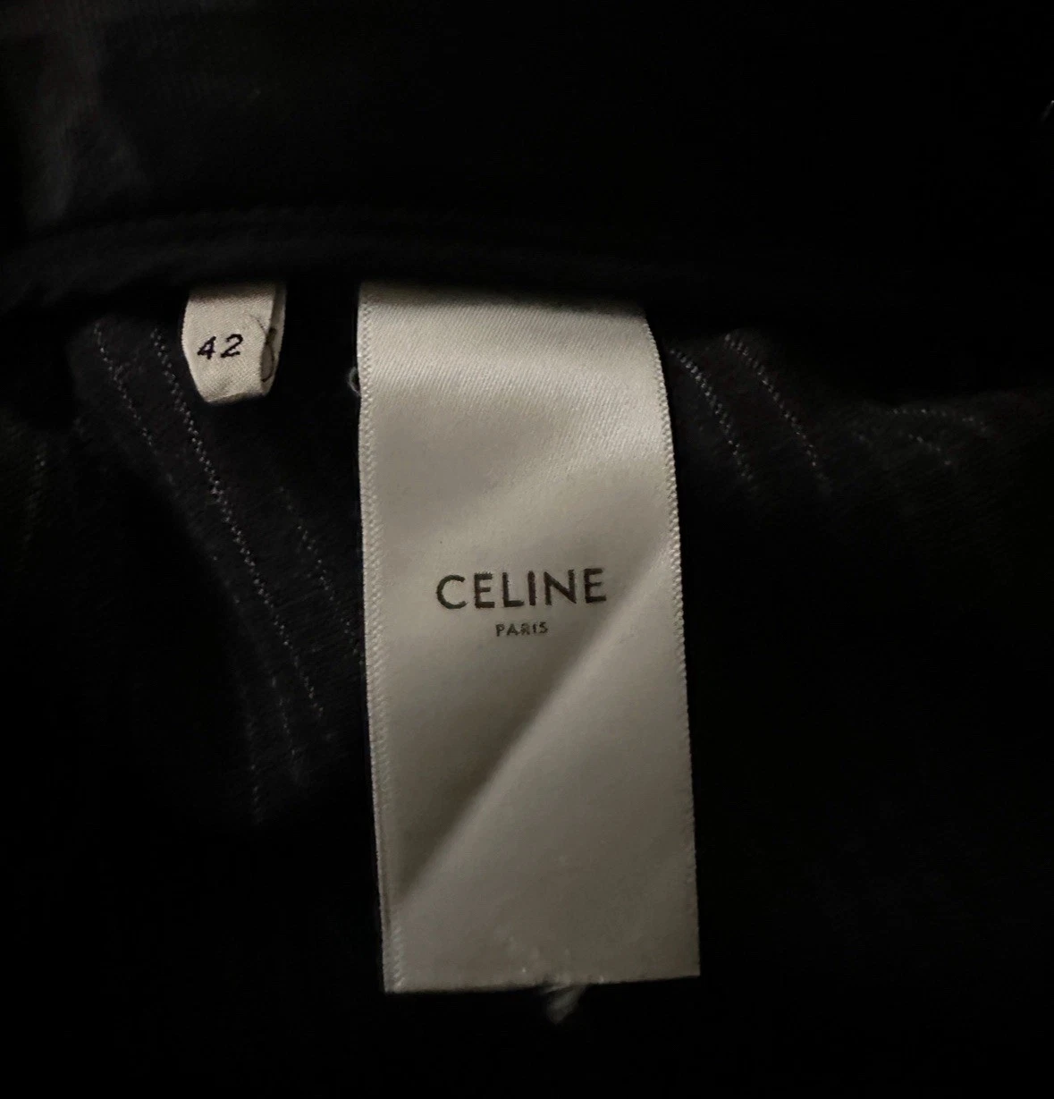 Pantalone vestito svasato a righe Celine