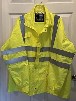 Viz-Point Safety Gear Yellow Slicker Jacket Reflective Silver Stripes 3XL Unipro