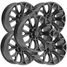 Set Of 5 Fittipaldi Fa21b 20x10 5x55x5.5 -19mm Gloss Black Wheels Rims