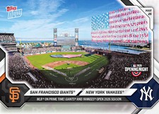 2026 TOPPS NOW #1 SAN FRANCISCO GIANTS & NEW YORK YANKEES - OPENING DAY