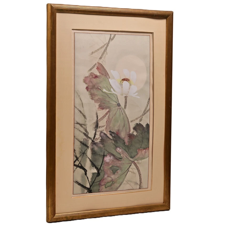 Pintura de paisaje de bodegón floral original vintage chino estilo ZHANG DAQIAN Foto 3 de 4