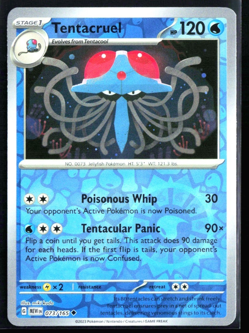 2023 Scarlet & Violet - 151 Tentacruel #73 Reverse Holo Pokemon Card