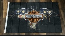 Bannière drapeau Harley Davidson 3 par 5 pieds extérieur intérieur neuf logo double face