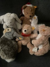 Steiff Stuffed Plush Toy Baby Modern Vintage Lot Of 6 Germany Puppy Dog Bears