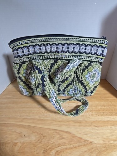Vera Bradley Miller Schultertasche Cambridge Medium Reißverschluss nicht mehr produziert sauber grün - Bild 6 von 10