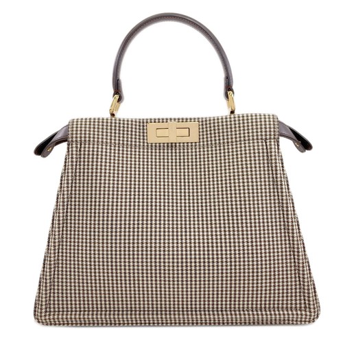 FENDI Peekaboo I See You Medium Check Pattern 2WAY Handbag Canvas Ladies [... - 第 2/23 張圖片