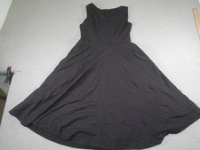 J.Crew Dress Womens 6 Black Textured Fit & Flare A-Line Button Front Sleeveless