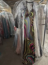 Tony Bowls Retro 110729 Black Multi Colored Gala Gown Dress sz 4 NWT