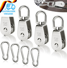 Swtyext 8 St&uuml;ck Flaschenzug Set Enthalten 4 St&uuml;ck Umlenkrolle M15 & 4 St&uuml;ck Kara
