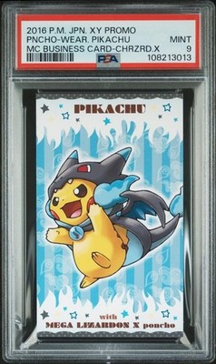 PSA 9 Poncho Pikachu Charizard X Mega Campaign Business Card