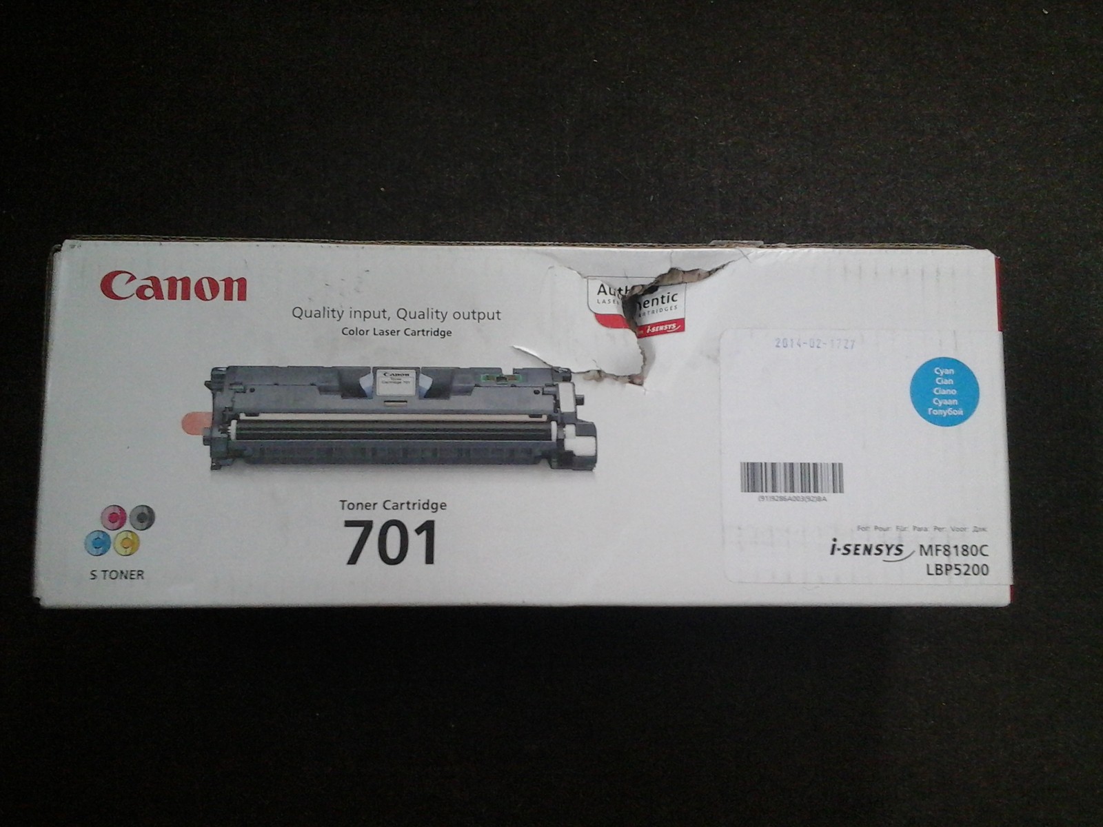 Genuine Canon 701 Cyan Toner Cartridge For MF8180C Open VAT Inc