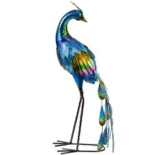 Outsunny Peacock Garden Statues Sculptures for Decorations and Gifts, Steel