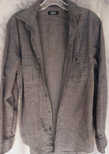 Alfani Men's Shirt Steel Grey Med Long Sleeve
