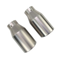 Pair Of Stainless Steel Universal Exhaust Tips 2.25 Id 3.5 Od 7.3 Long Pair Of Stainless Steel Universal Exhaust Tips 2.25 Id 3.5 Od 7.3 Long