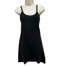 Calypso St Barth Mini Slip Dress Solid Black Spaghetti Strap Pullover Size XS