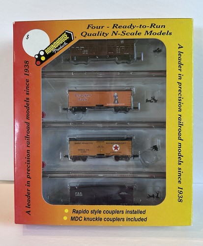 Coches de carga Roundhouse escala N 89422 PRR listos para usar FourPak | Zustand: Used