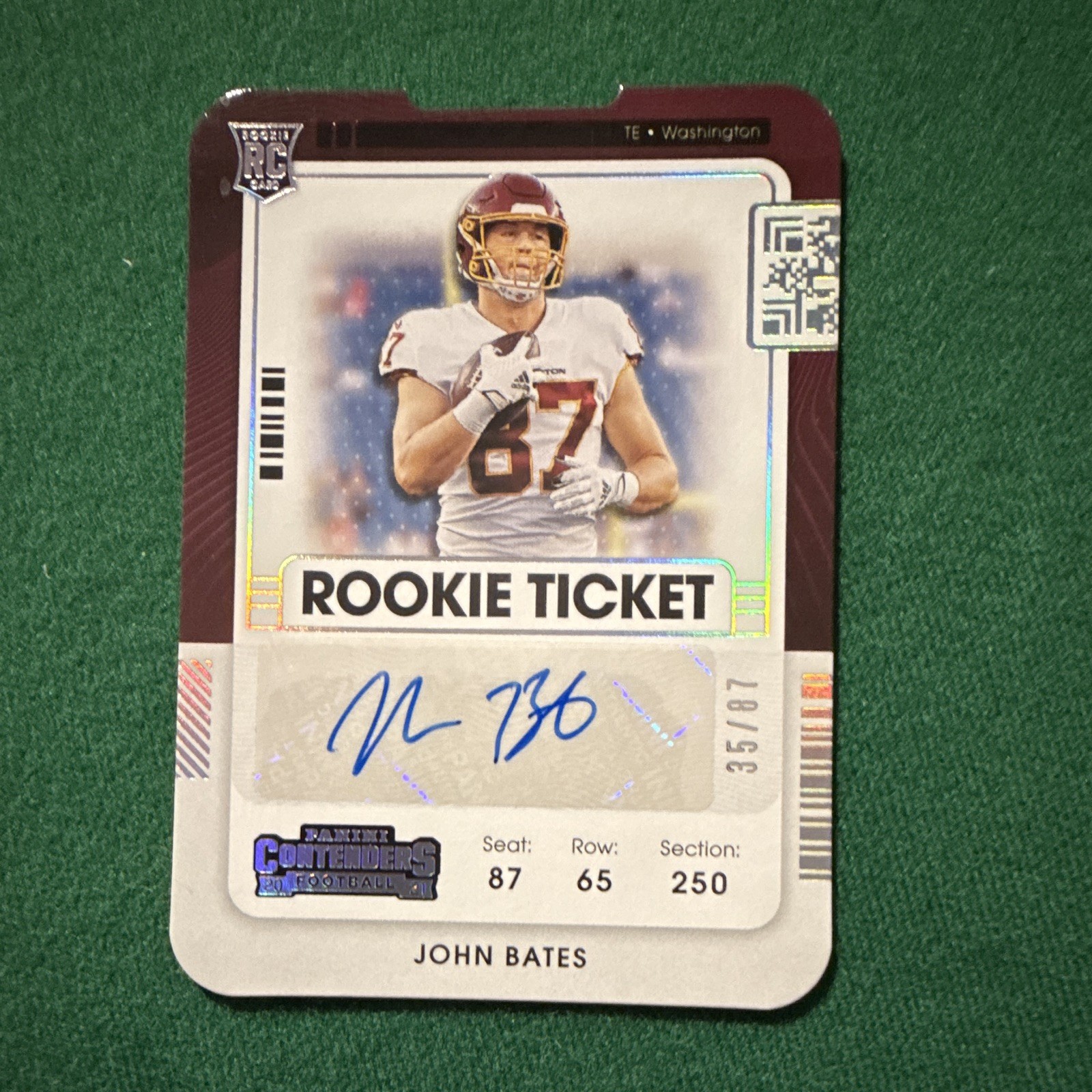 John Bates Panini Contenders #206 Autograph-Stub