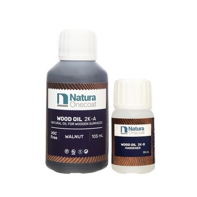 Natura Onecoat Wood Stain Oil - 85 ft² - 140 ml, Walnut   140 mL, 