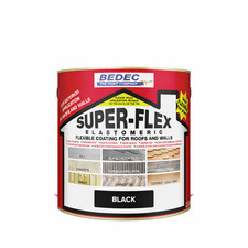 Roof Paint - Bedec Super-Flex Elastomeric Flexible Roof Coating Black 2.5L