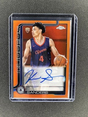2025-26 Topps Chrome KOBE SANDERS Rookie Orange ON CARD AUTO RC