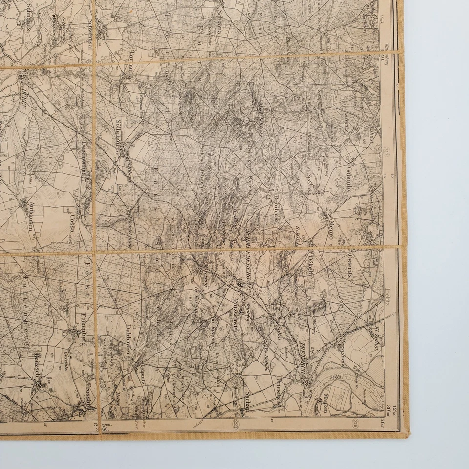 Antigo 1920 Mapa Halle Saale KDR 1:100.000 Livro topográfico de linho da Alemanha - Imagem 2 de 4