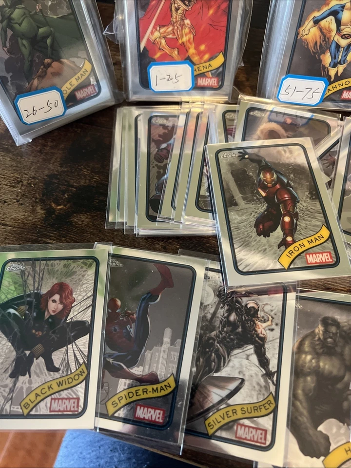 🤩🔥2025~Topps Chrome Marvel complete set 1-200💎🔥Amazing Cards, All Sleeved NM - Image 3 of 4
