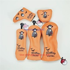 Malbon Golf Club Headcovers Dracula Orange, Wood Driver Hybrid Putter-