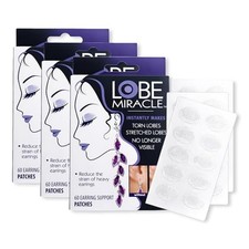 Lobe Miracle - Clear Earring Support Patches 60 Count Pack of 3 