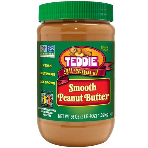 (2 pack) Teddie All Natural Super Chunky Peanut Butter, 36 oz,,.USA