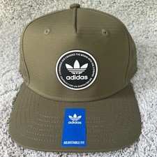 adidas Originals Trefoil Hat Mens Snapback Adjustable OG Emblem Olive Green